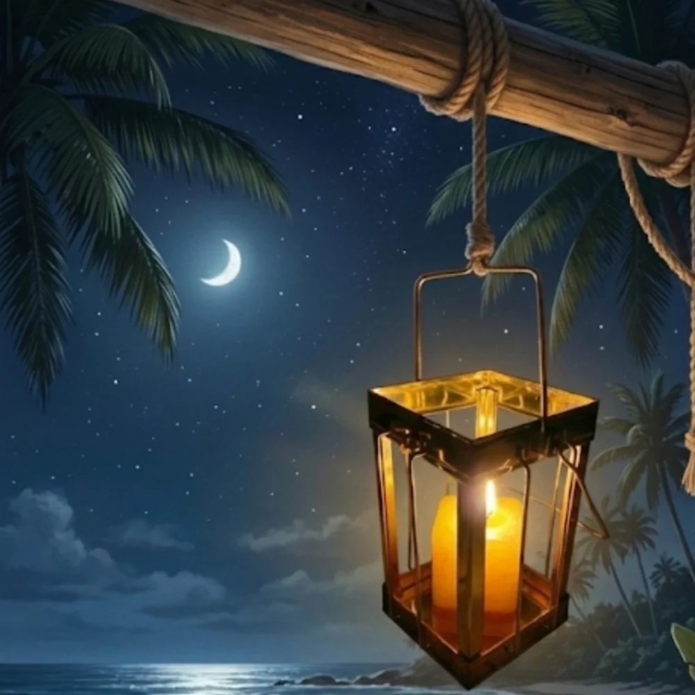 Brass Vintage Lantern With Candle